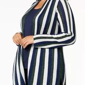 INC InternationalConcepts Striped Metallic Sweater